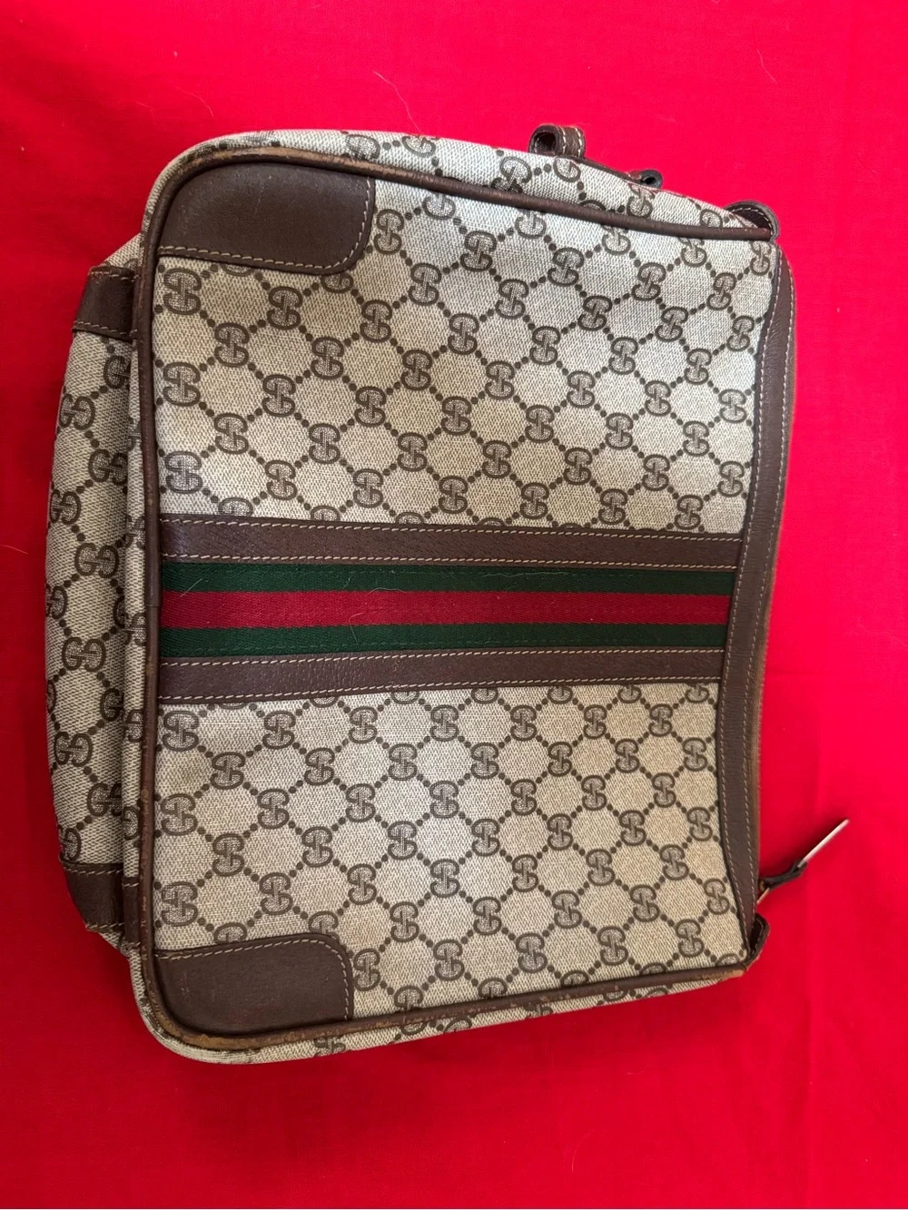 Authentic Vintage Gucci GG Monogram Supreme Sherry Web Ophidia Shoulder Bag - Picture 5 of 13